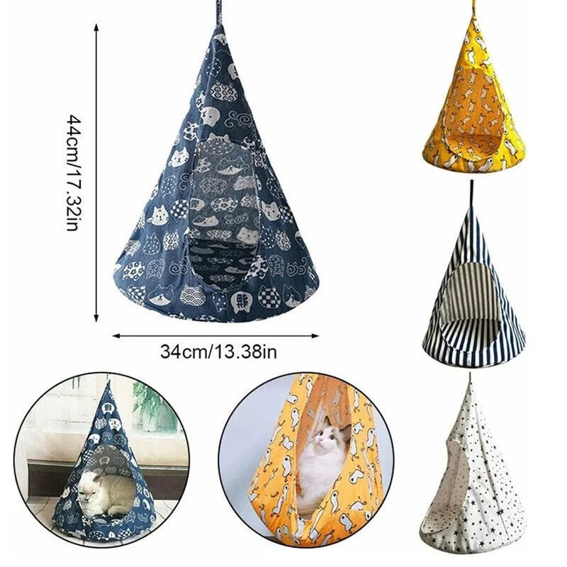 Cat Hammock Bed Hanging for Cats Small Dogs Rabbits Blue V417
