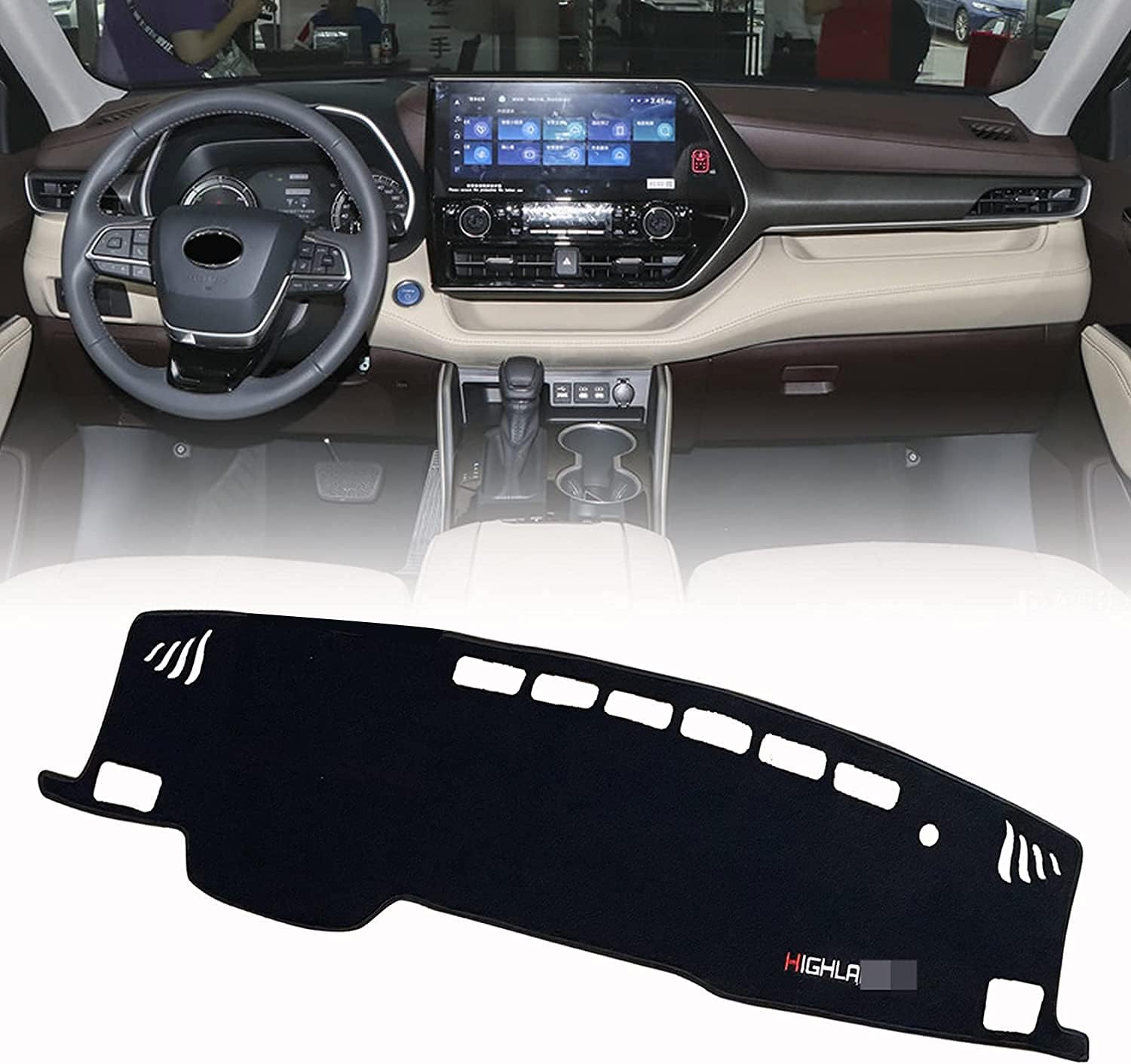 Custom Fit Dashboard Cover Center Console Cover Dash Mat Protector Sunshield Pad Carpet for Toyota Highlander 2021 2022 U5554
