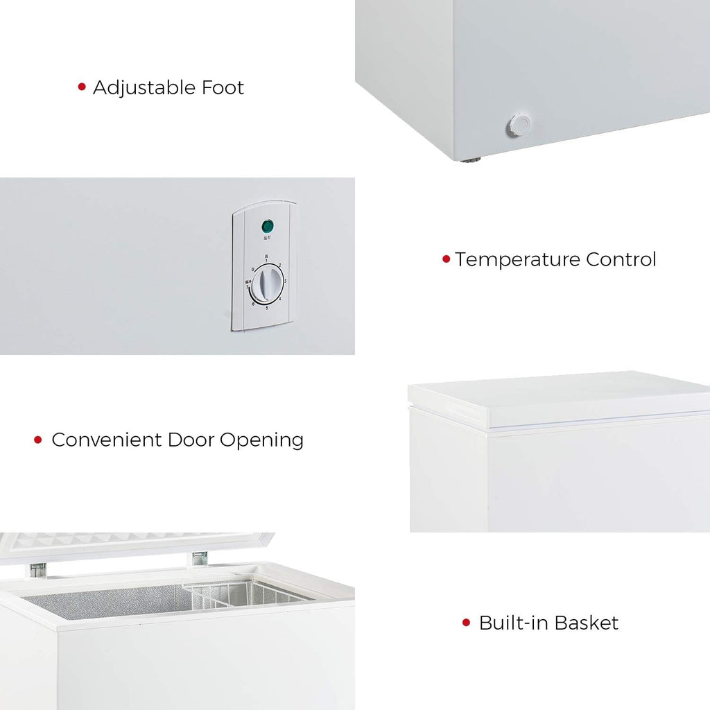 7.0 Cubic Feet Chest Freezer with Adjustable Thermostat and Storage Basket X475260