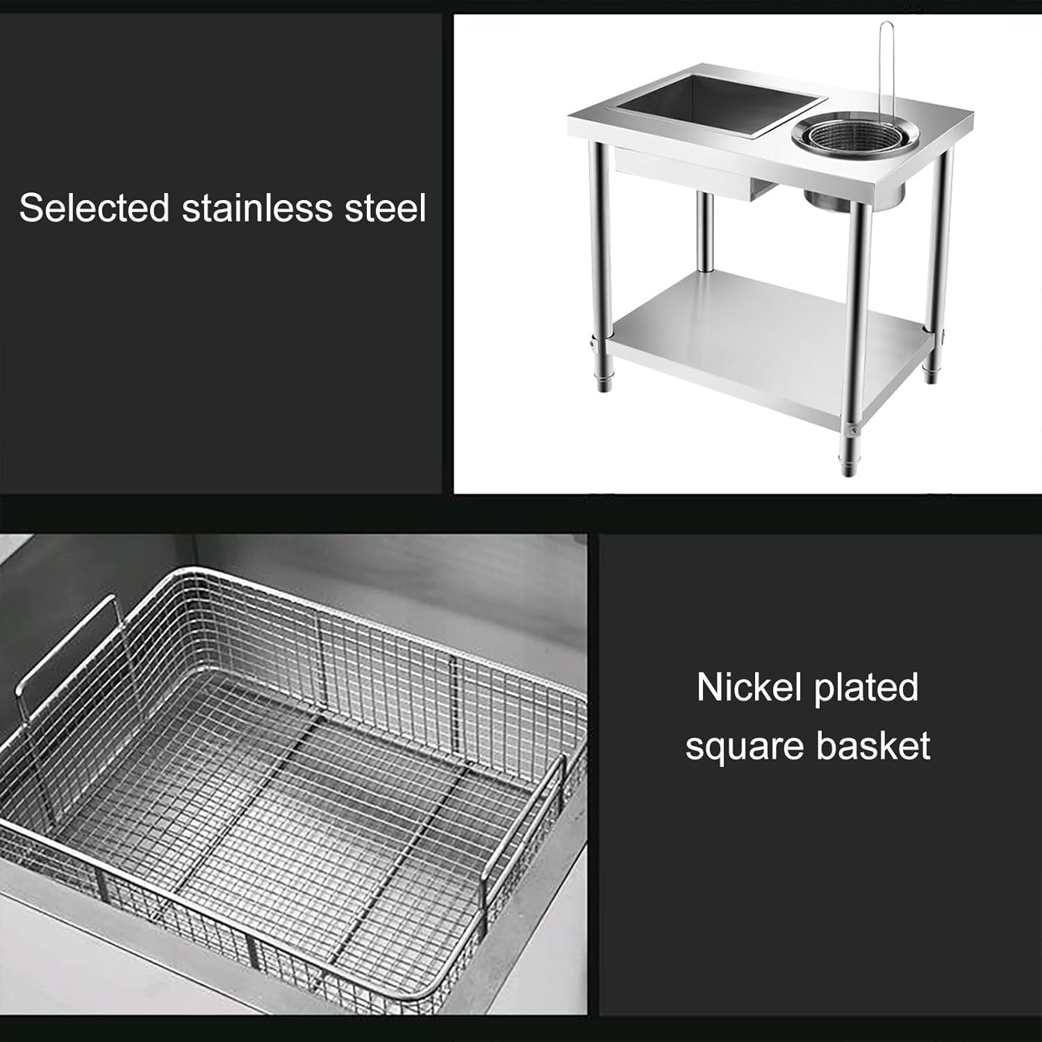 Stainless Steel Breading Table for Commercial Kitchen Prep S381309