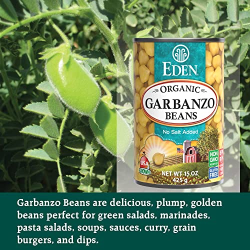 Organic Garbanzo Beans, 15 oz Can, No Salt, Non-GMO, Gluten Free, Vegan D580868