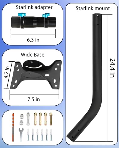 Long Wall Mount for Starlink Internet Kit Satellite, Adjustable Roof Mount Kit D43829