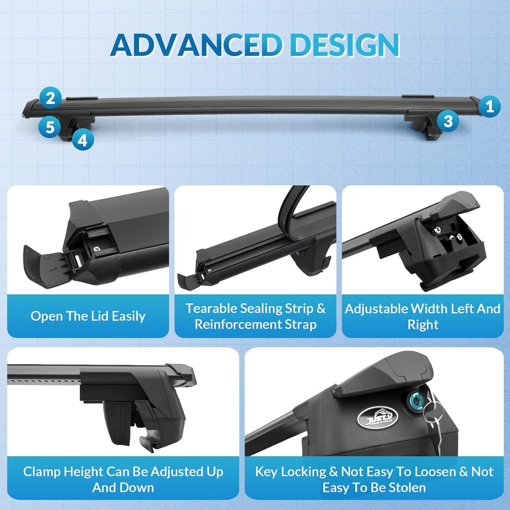 Roof Rack Cross Bars, Adjustable Lockable Aluminum Cargo Carrier, 330 LBS Capacity C9605
