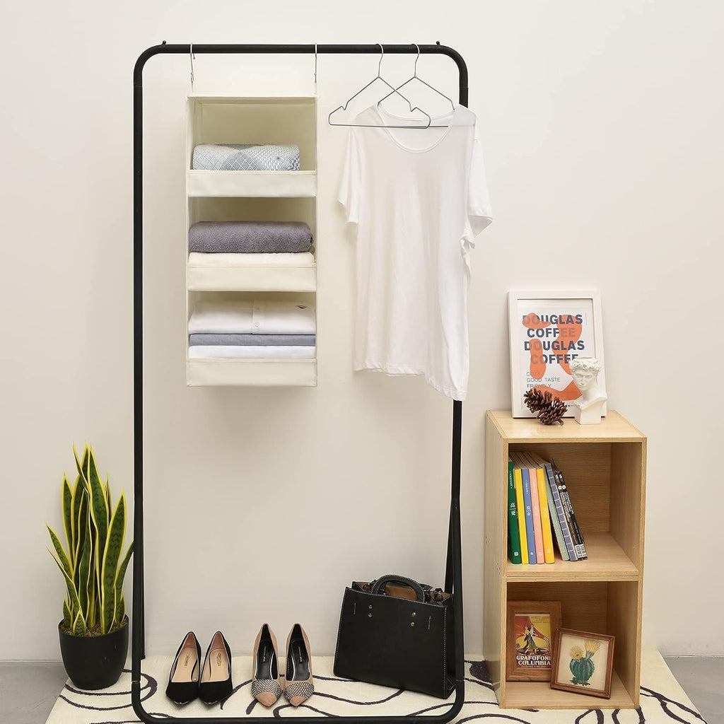 3-Pack Cloth Storage Bins & Hanging Closet Organizer Y273
