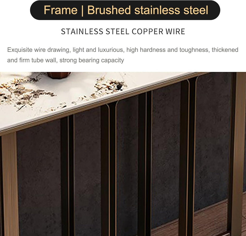 Narrow Entryway Table with Geometric Metal Base V903629