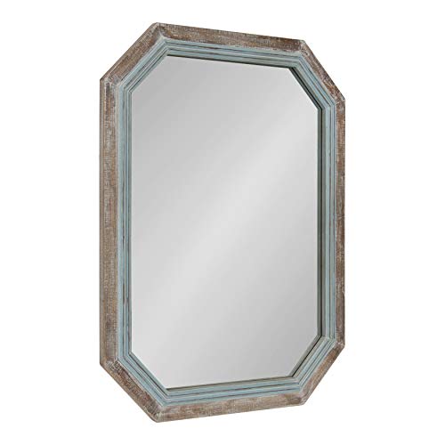 Octagon Wall Mirror, 36 x 28, Rustic Two-Tone Farmhouse Accent F1740