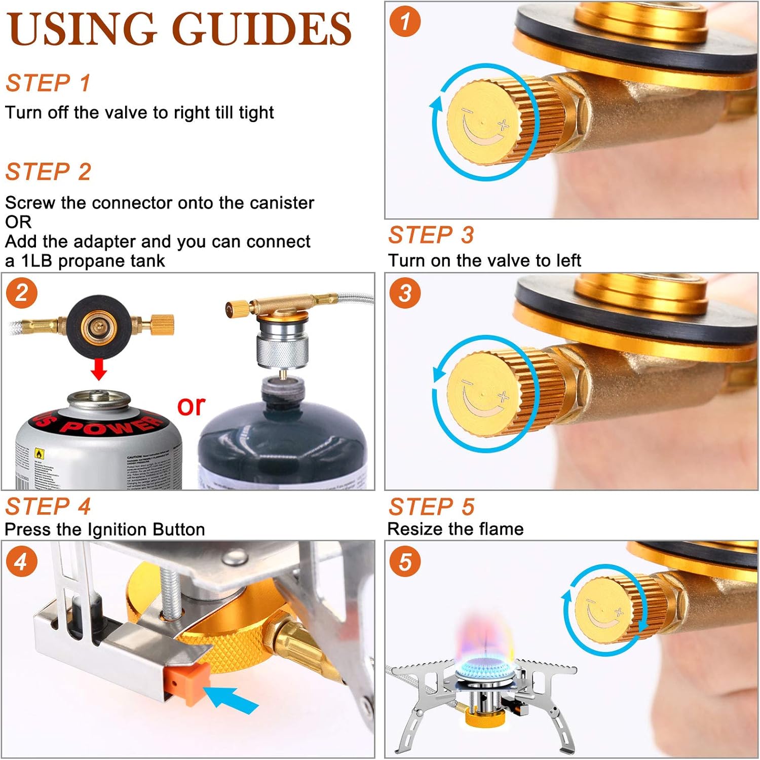 Portable Camping Gas Stove with Piezo Ignition and Carrying Case N71458