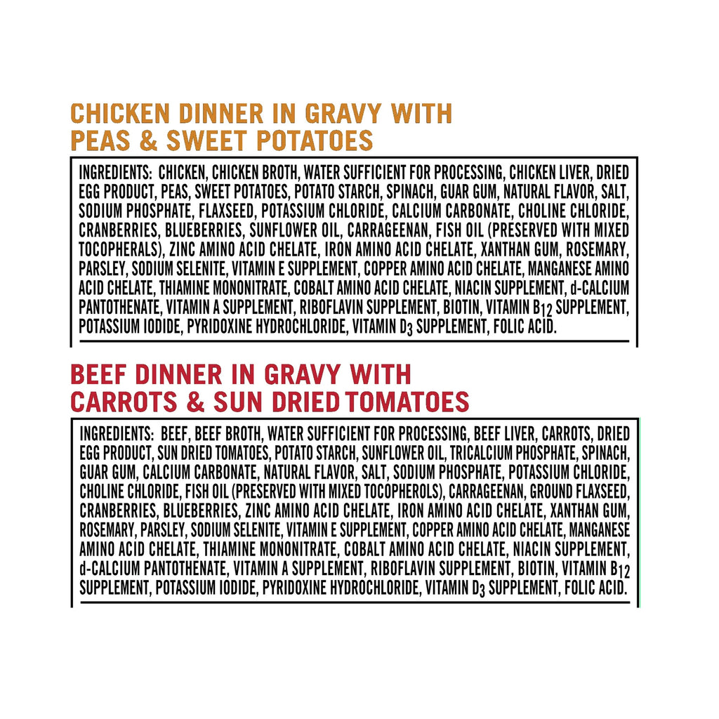 Wet Dog Food Variety Pack, Chicken & Beef Dinner in Gravy, 3.5 oz M526