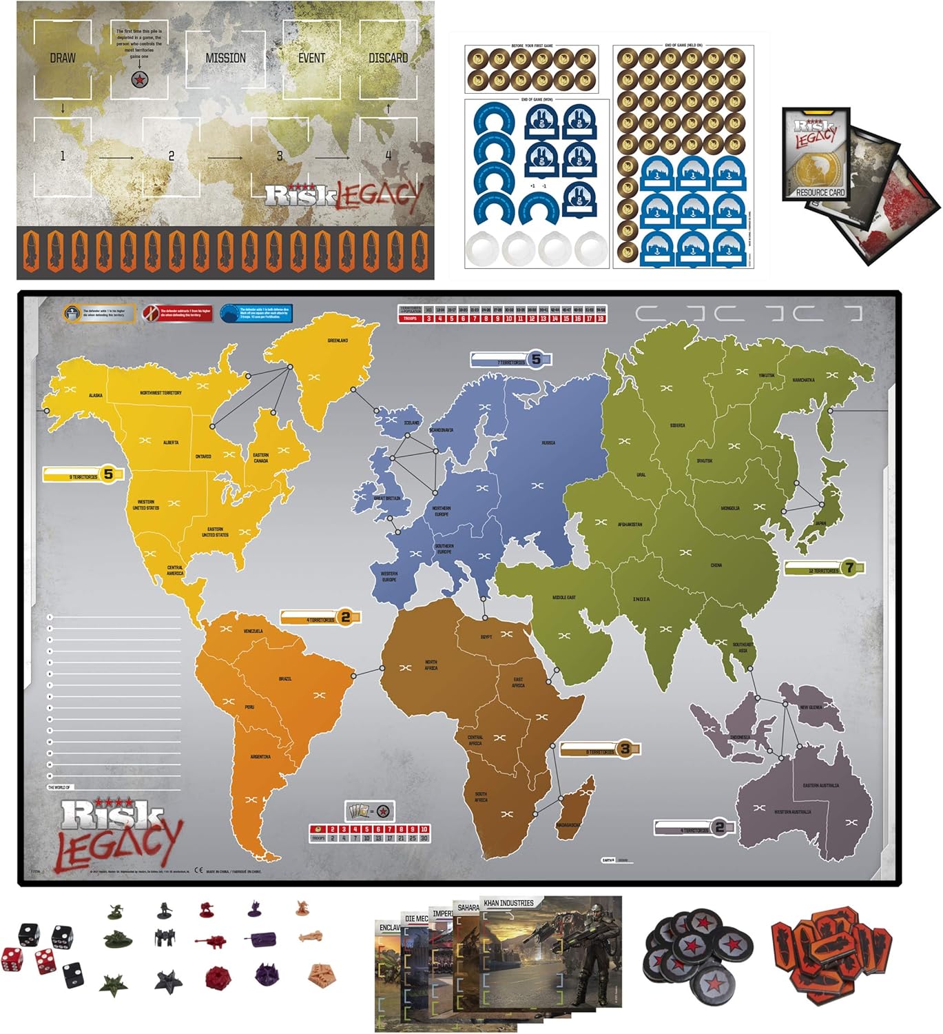 Risk Legacy Strategy Tabletop Game, Narrative Board Game for Ages 13 and Up, 3-5 Players P433