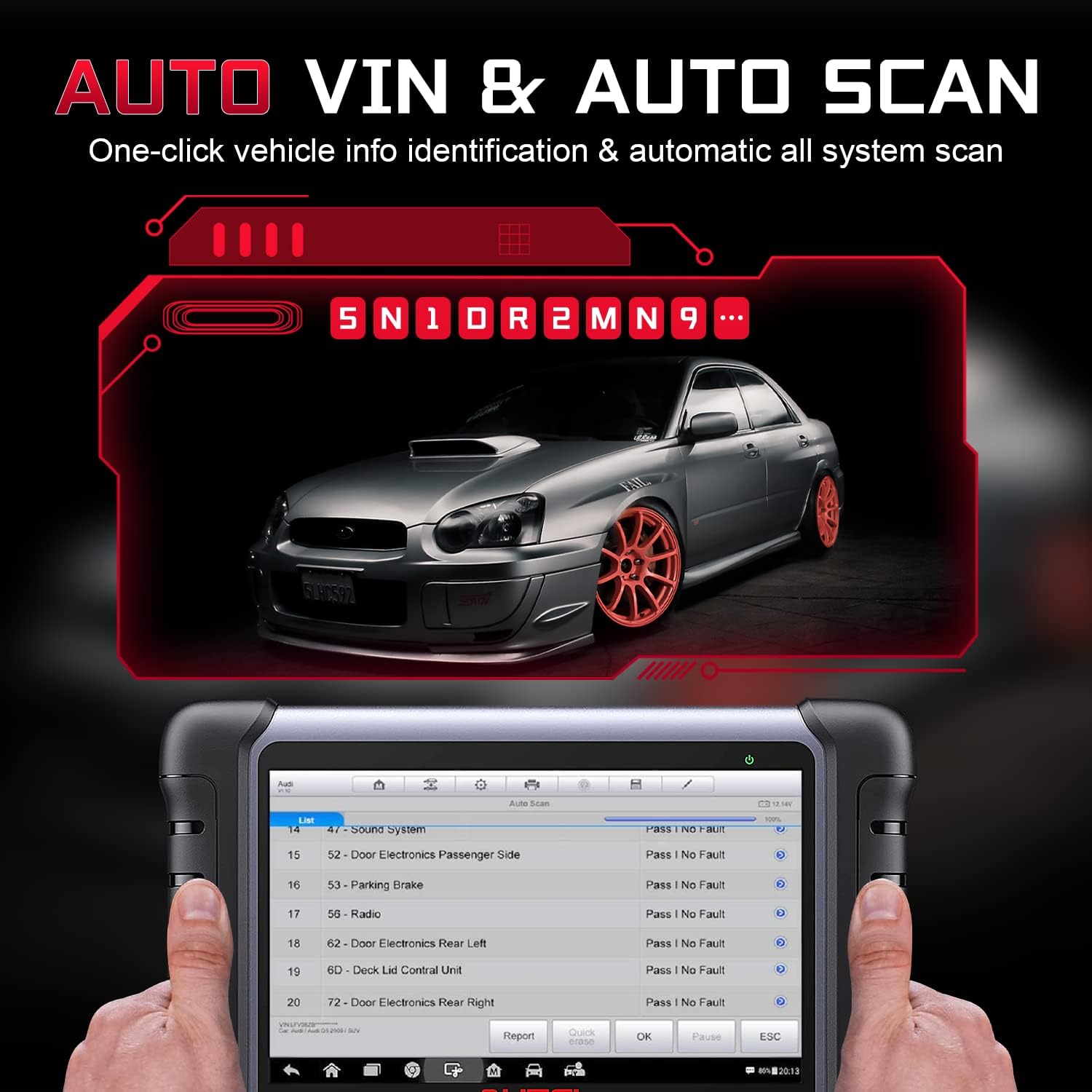 Bidirectional OBD2 Scanner with Active Testing, 28+ Service Functions F118