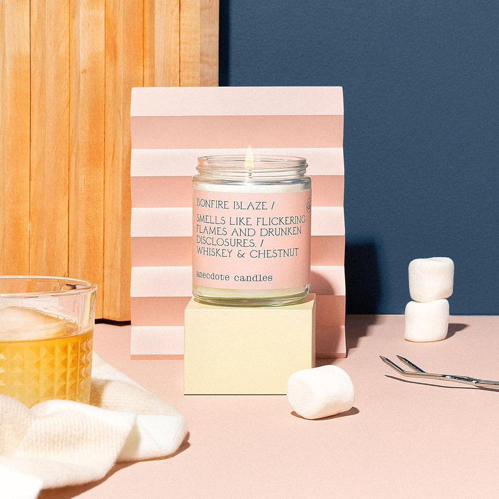 Coconut Soy Wax Candle Jar, Whiskey & Chestnut Scent, 7.8 Oz J964