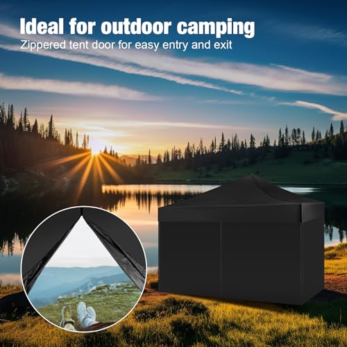 10 x 10 ft Canopy Tent Sidewalls with Zipper Doors, Waterproof, 4 Pack (Blue) L826