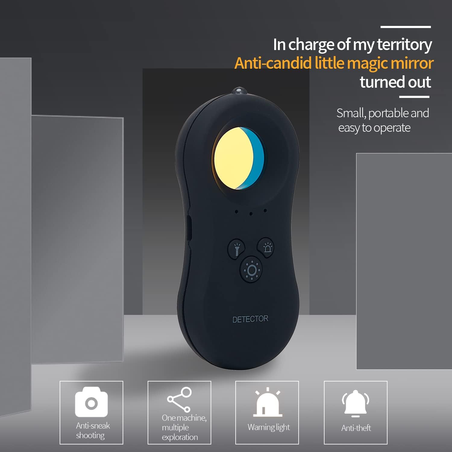 Hidden Camera Detector with Rechargeable Infrared Viewfinder, Mini LED Flashlight for Travel N38000