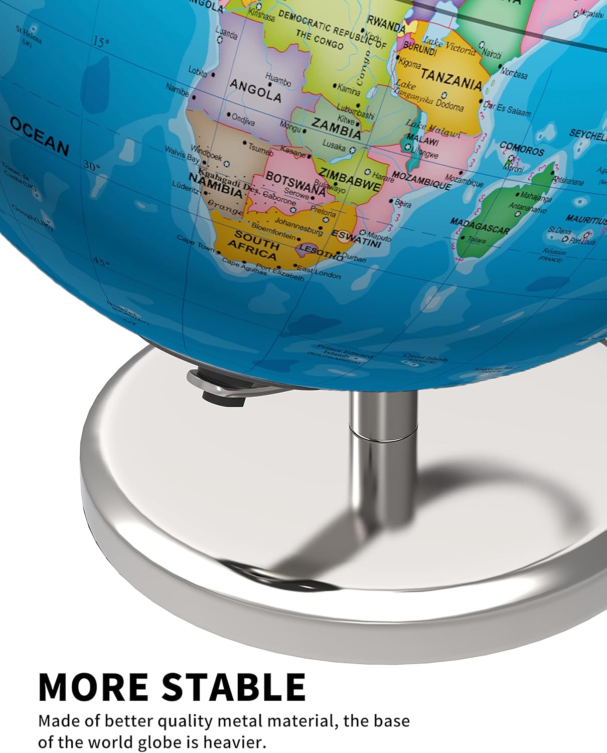 9" Illuminated Globe with Stand, LED Night Light for Kids Learning W4504