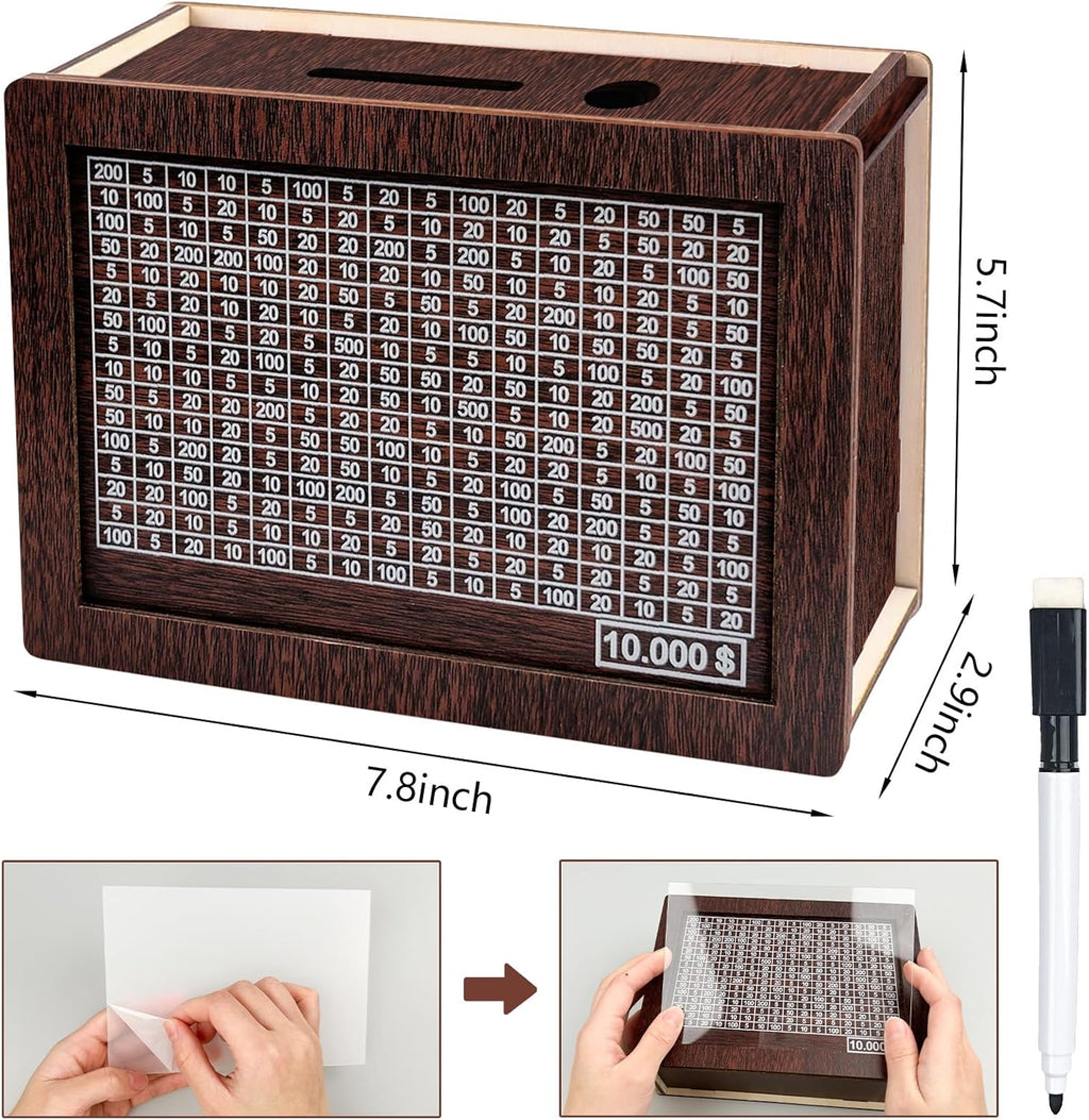 Wooden Money Box with Counter for Adults and Kids L281477