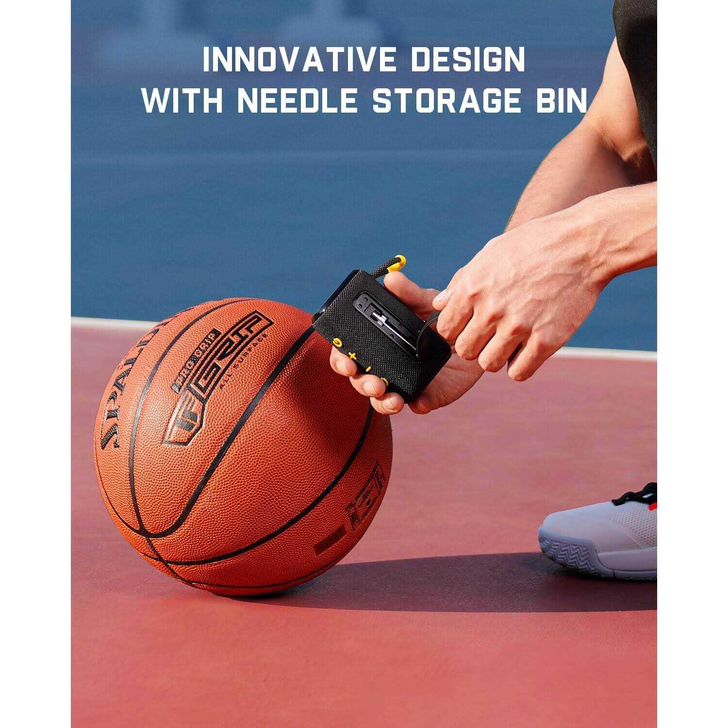 Electric Ball Pump for Sports Balls, Portable with Pressure Gauge and LED Display T488476