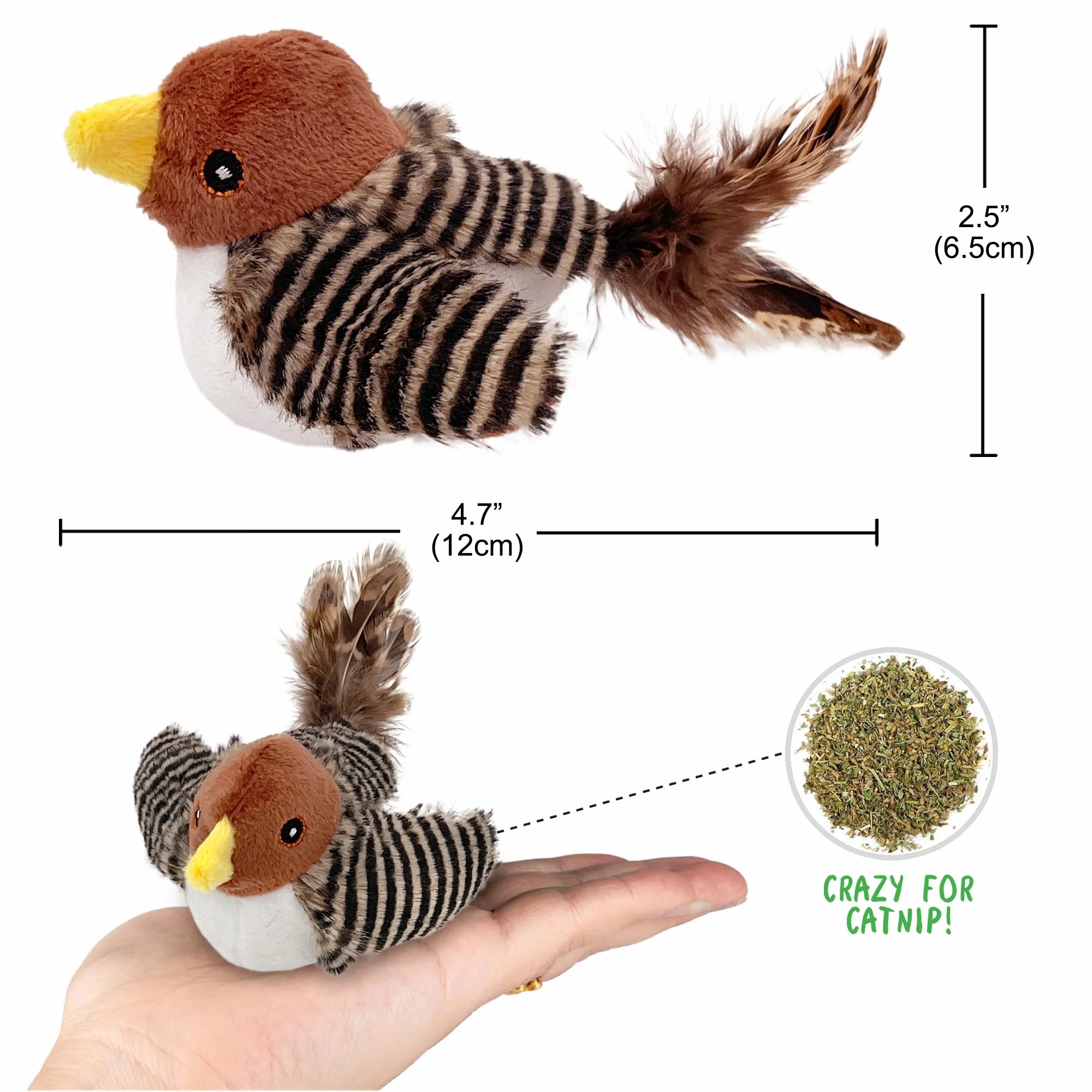 Interactive Electronic Cat Toy with Chirping Bird Sounds and Feather Tail Q3290