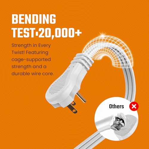 3-Outlet Flat Extension Cord 30 Ft Indoor Use, 2 Pack G7767