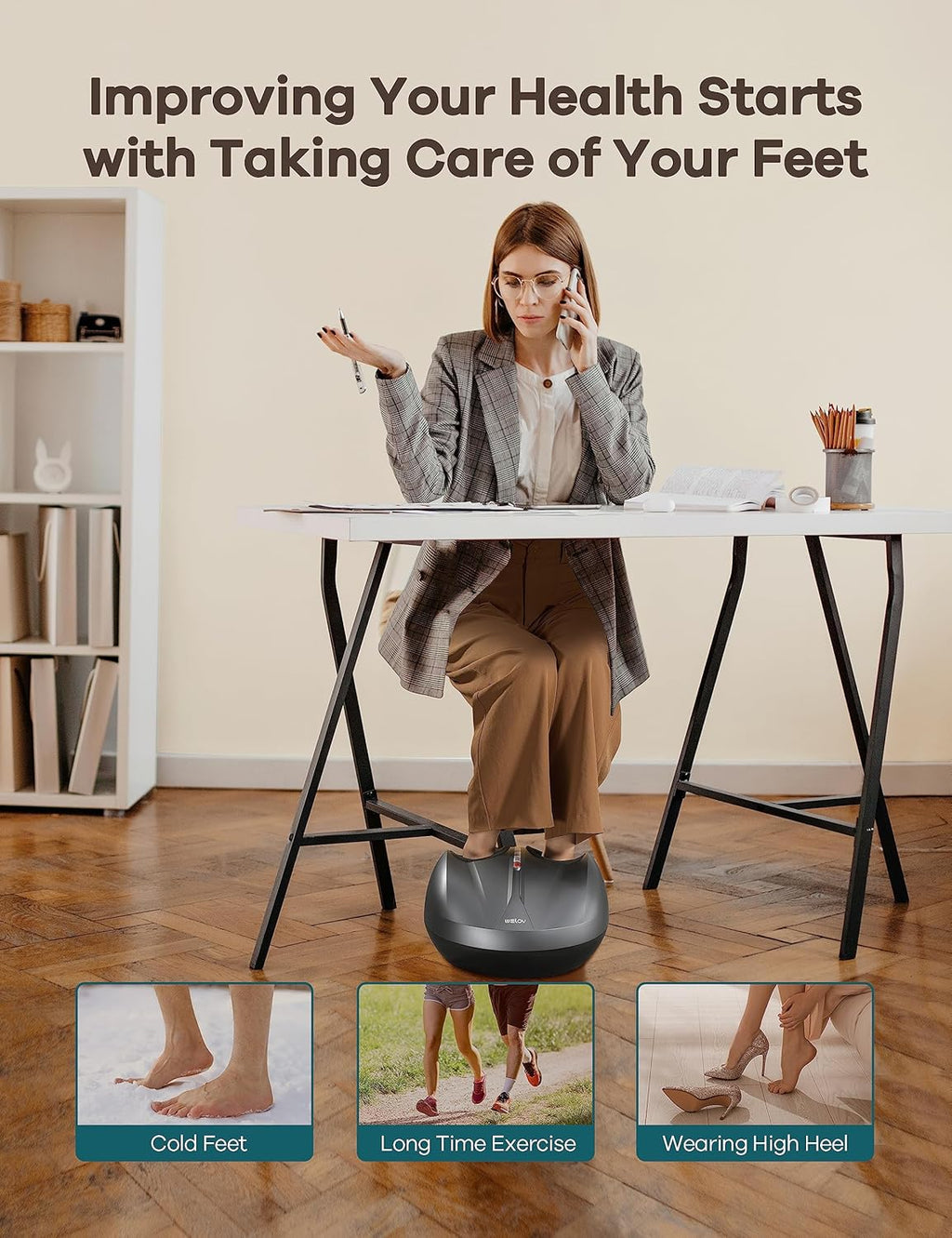 Foot Massager for Neuropathy Pain with Deep Kneading Shiatsu and Heat Q86968