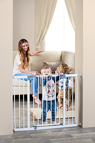 Extra-Wide Baby Safety Gate, Fits Openings 39-42.5 Inches, White K95074