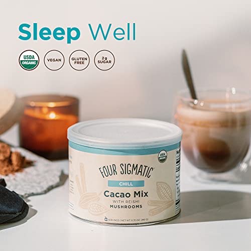 Calm Mushroom Cacao Mix, Organic Instant Cacao with Reishi Mushroom Powder, Vegan, 10 Count D3364