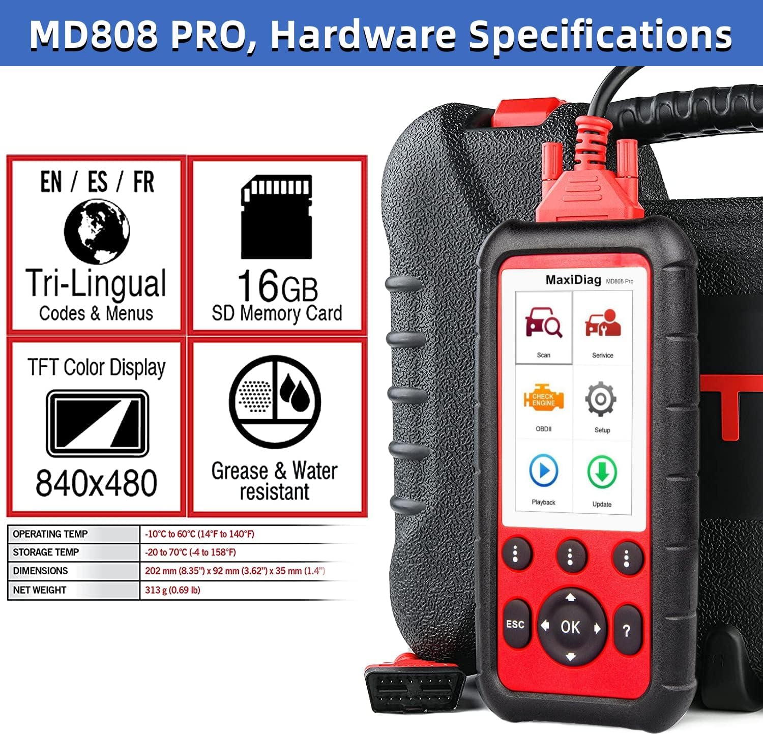 OBD2 Scanner All System Diagnostic Tool with 7 Reset Services S49138