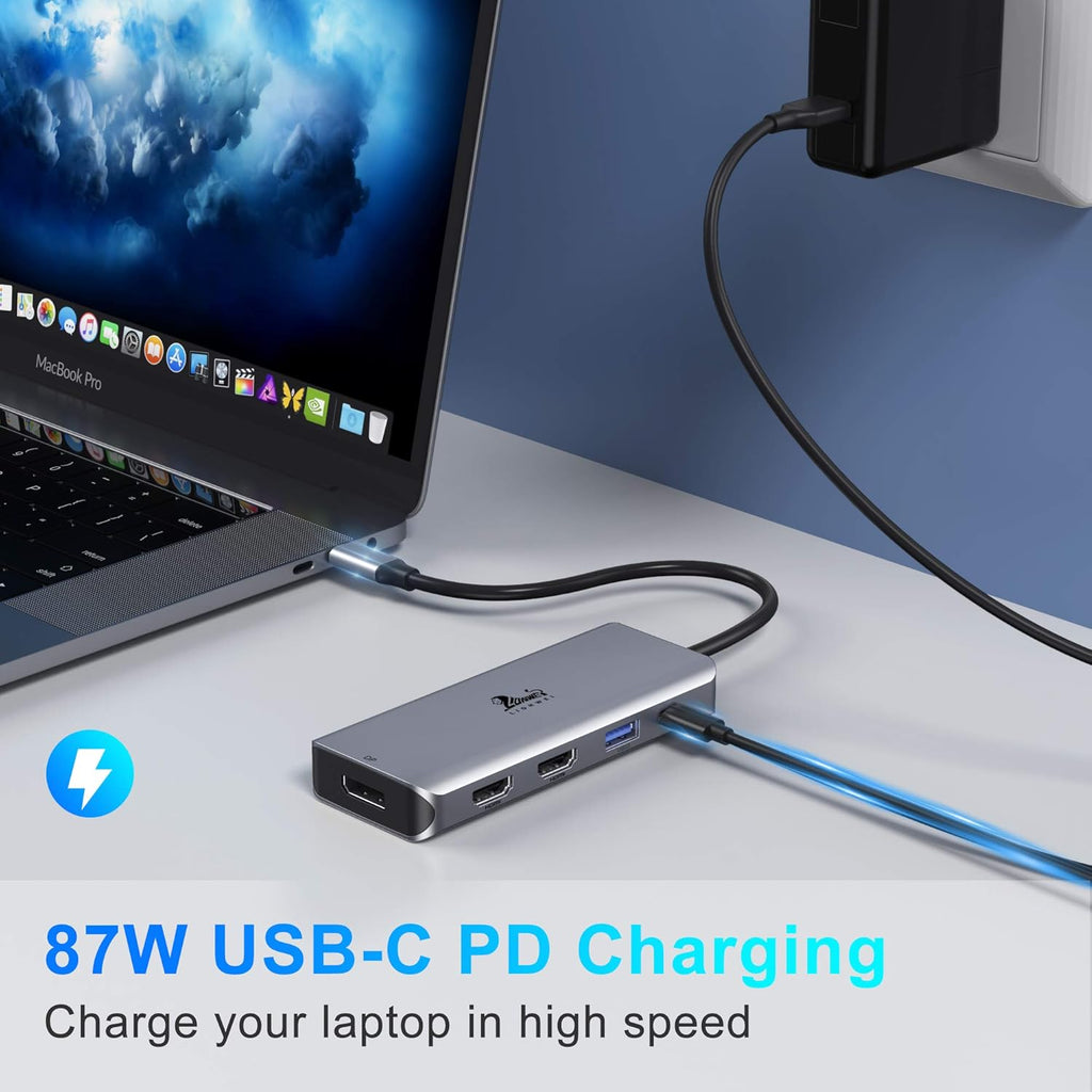 9-in-1 USB C Dual HDMI Docking Station with DisplayPort, 87W PD, SD Card Reader E968237