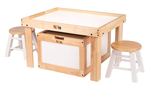 Kids Play Table Set with 2 Detachable Two-Sided Baseplates E466783