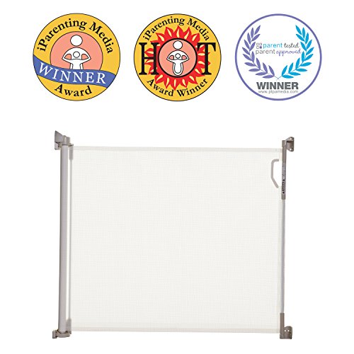 Retractable Mesh Baby Gate for Doorways and Stairs, 33" Tall, 55" Wide, White O994251