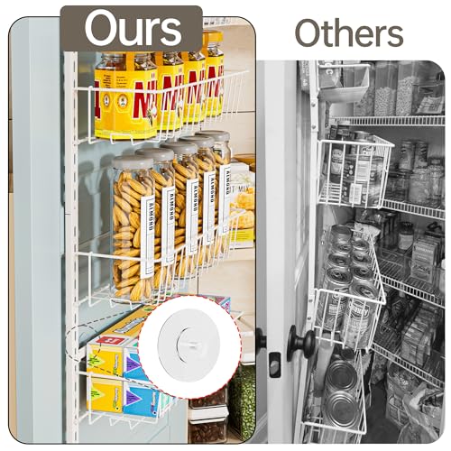 Over the Door Pantry Organizer, 6-Tier Metal Storage Rack, White G871
