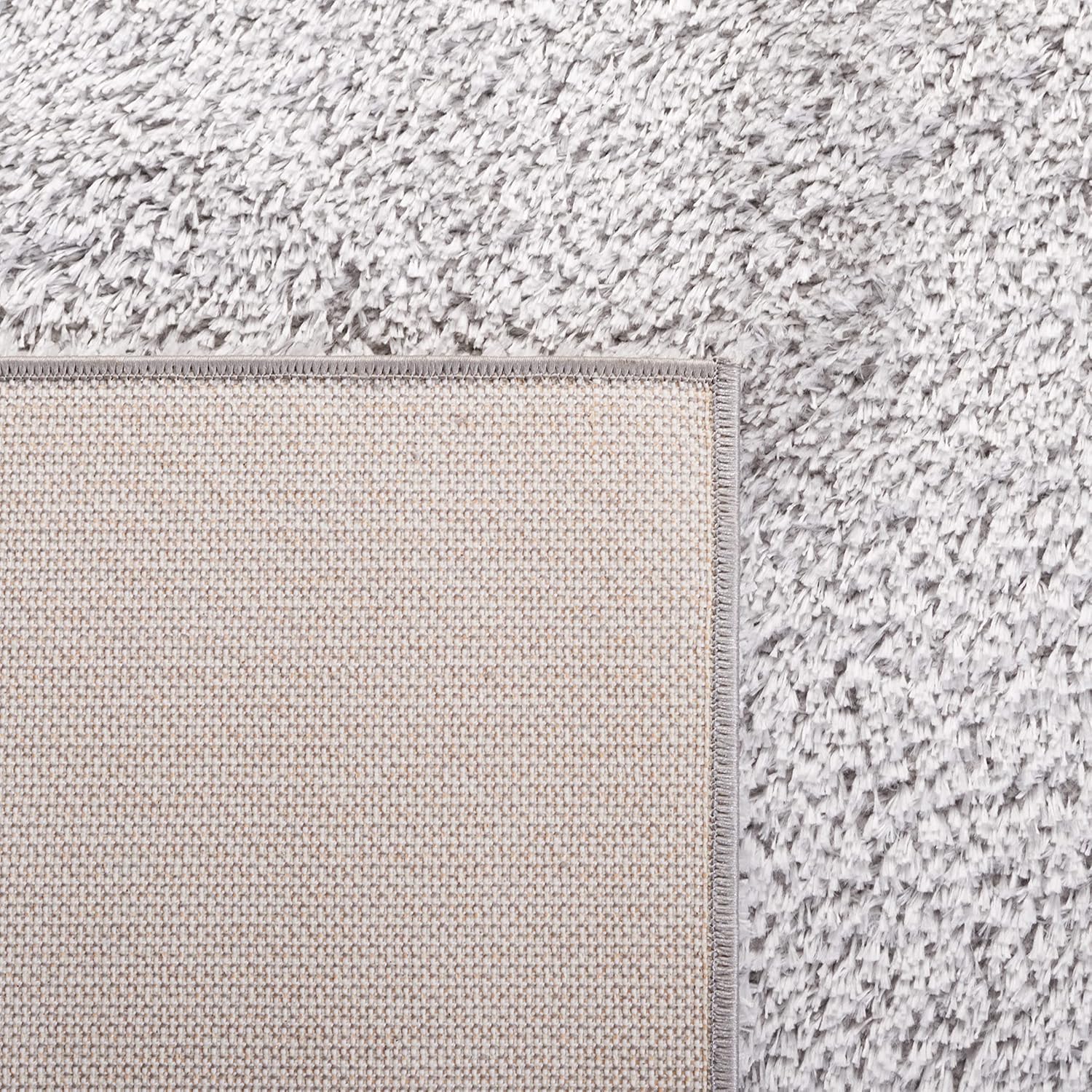 Shag Area Rug - 8' x 10', Light Grey, Solid Design G7812