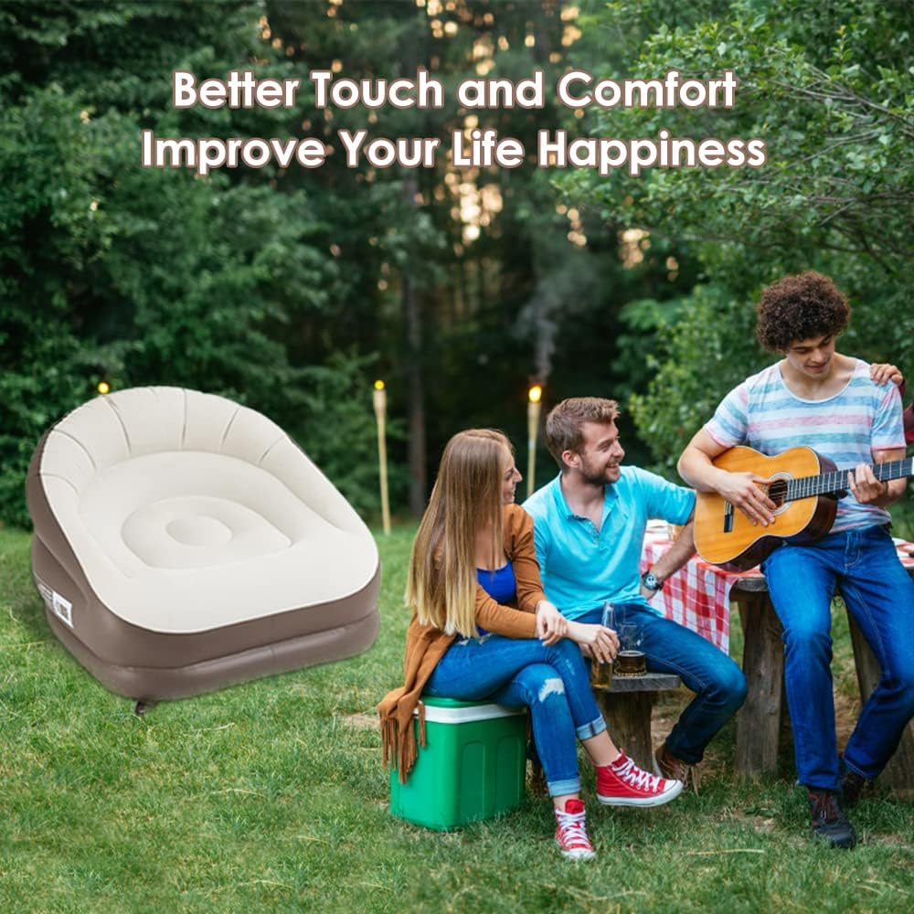 Inflatable Air Sofa for Adults, Portable Lounger for Camping and Indoor Use J22787