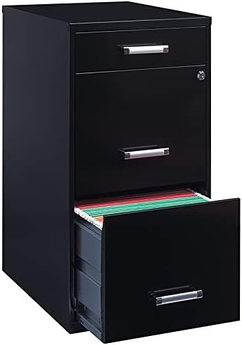 Metal Organizer Pencil Drawer Vertical File Cabinet, 18", Black V320
