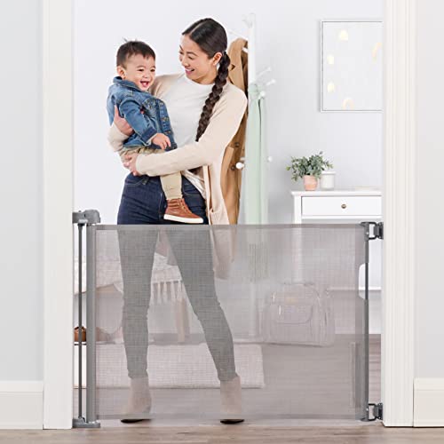Extra Wide Retractable Baby Gate for Stairway and Hallway, White G3986