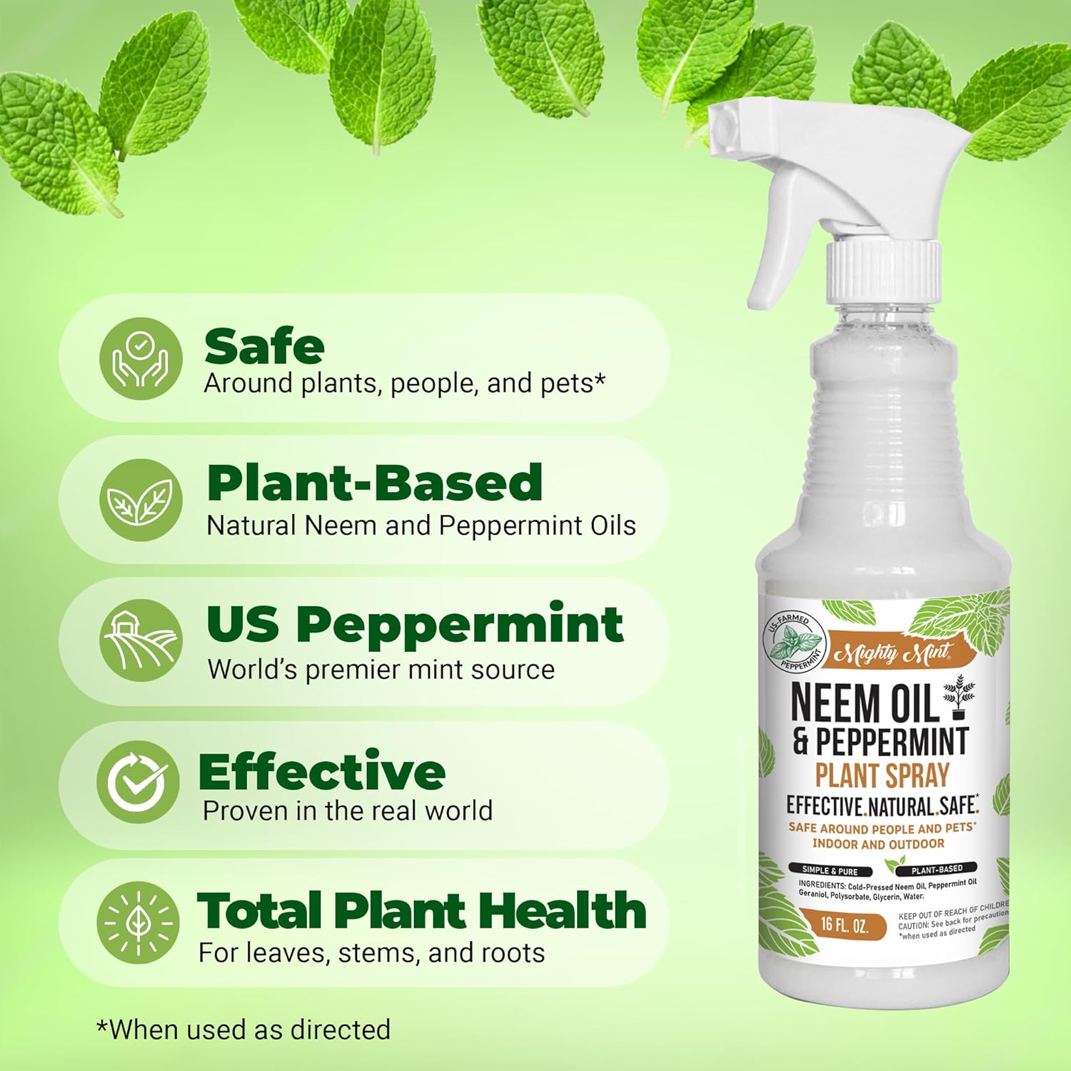 Neem Oil & Peppermint Plant Spray, 16oz X845