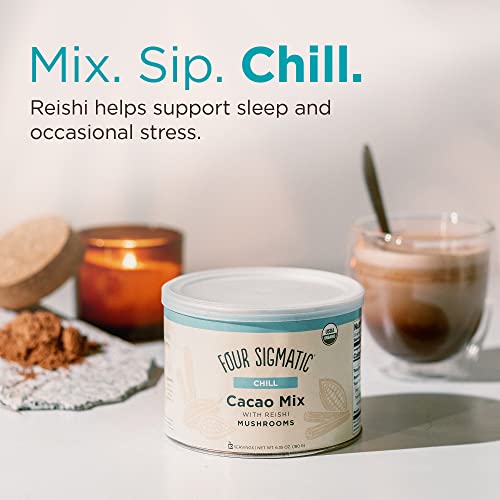 Calm Mushroom Cacao Mix, Organic Instant Cacao with Reishi Mushroom Powder, Vegan, 10 Count D3364