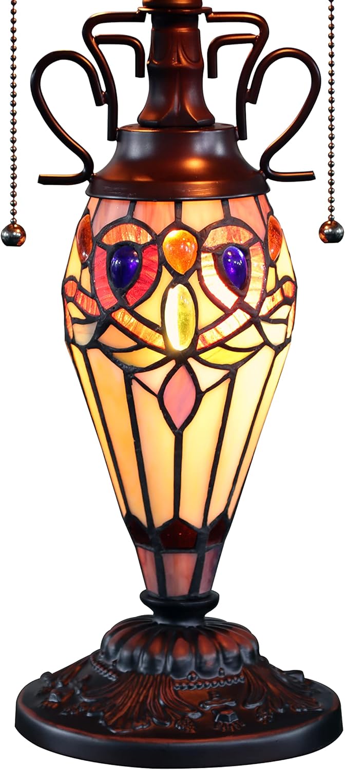 Tiffany-style Dark Bronze 3 Light Table Lamp H5126