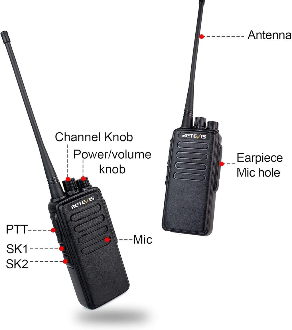 Heavy Duty Long Range Walkie Talkies 4 Pack with Rechargeable Battery B423
