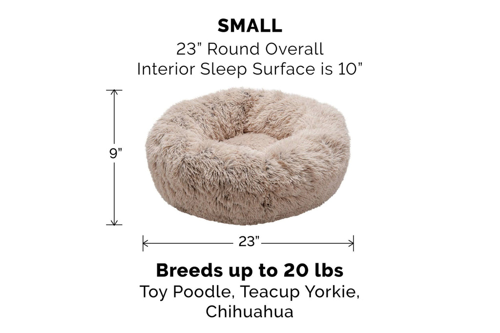 Calming Cuddler Long Fur Donut Dog Bed - Large, Mist Gray F87846