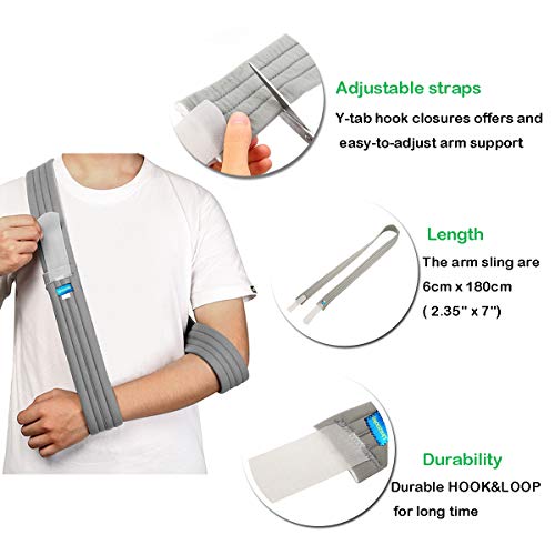 Arm Sling for Broken or Fractured Bones, Adjustable Shoulder Immobilizer A394